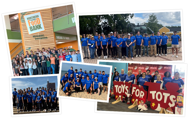 pictures from Calamos Cares volunteer events